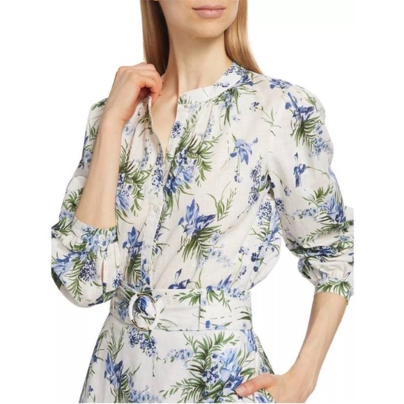 Veronica Beard Ashlynn Cotton Blouse in Off-White Multi Size 8 - Picture 4 of 12